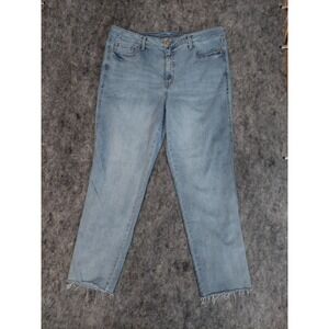 Seven 7 Jeans Womens 14‎ Blue Light Wash Raw Hem Stretch High Rise Fade
